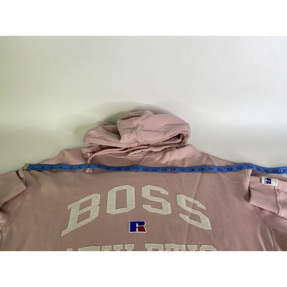 Hugo Boss x Russell Athletic Pink Salmon Pullover Sweatshirt Hoodie Mens Size L - Picture 9 of 13